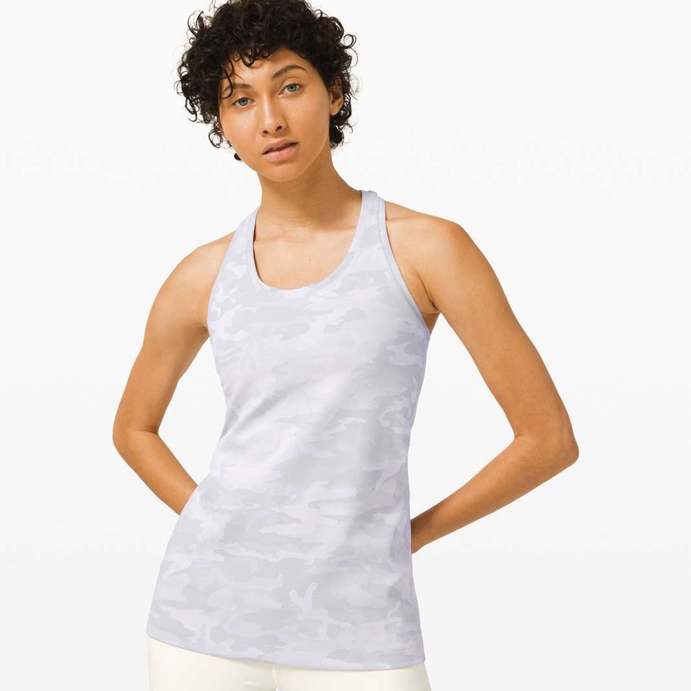 White lululemon razorback tank top